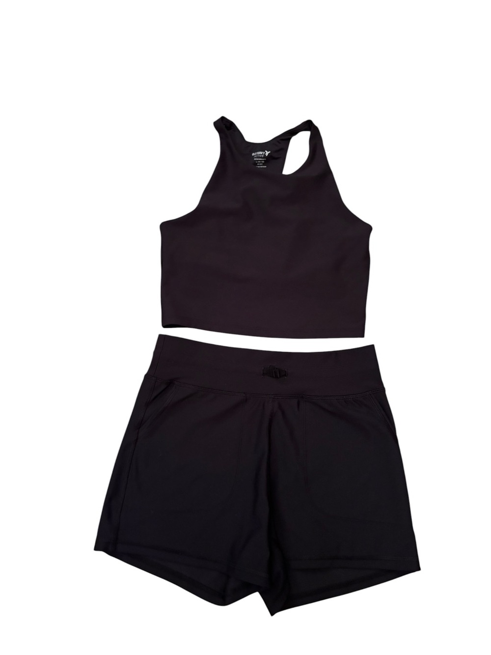 Old Navy‎ Black High-Rise Active Shorts and Matching Sports Bra Tank Size 10-12